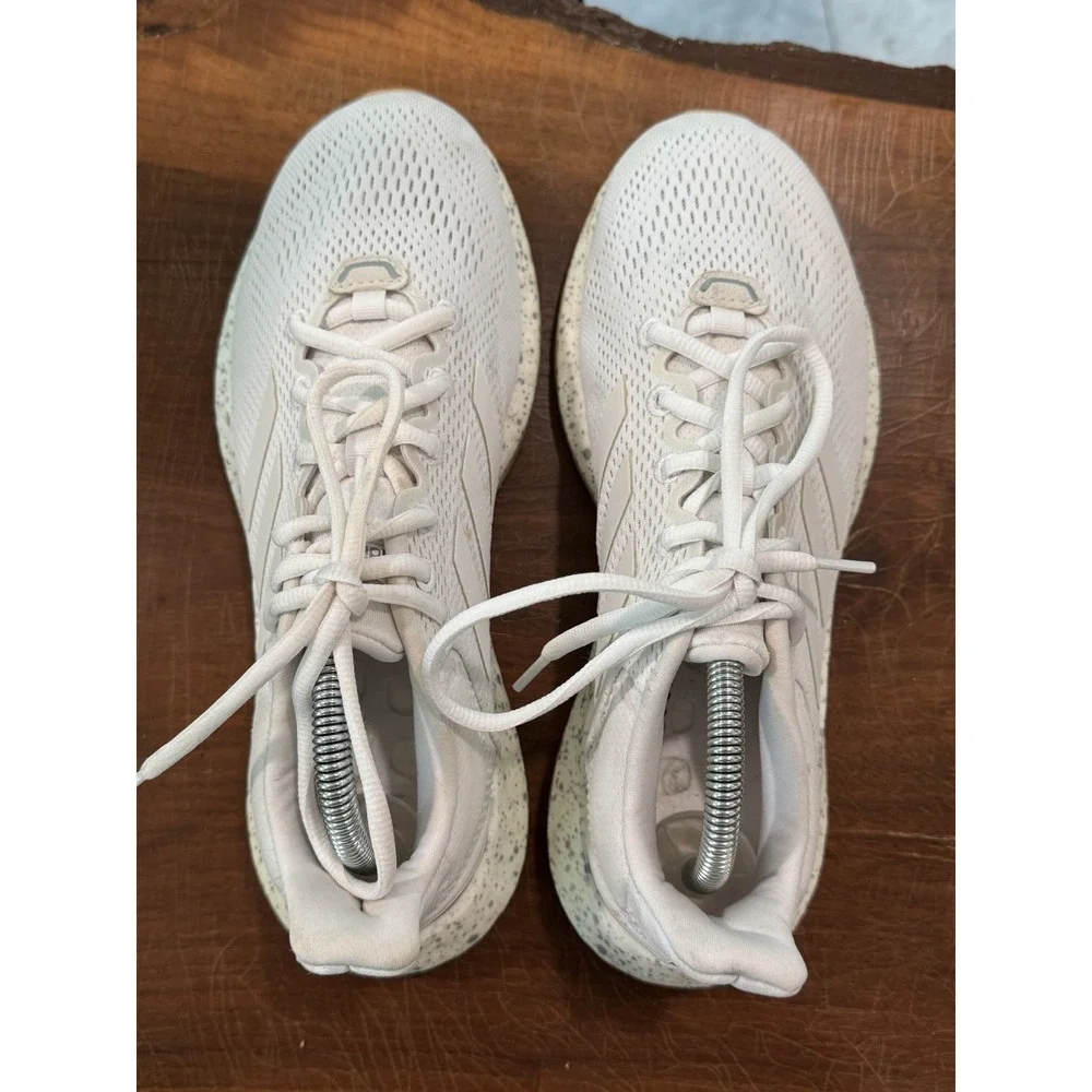 adidas PureBoost 21 Men's 8.5 White Running Shoes GZ3152 Boost Knit‎ Gum